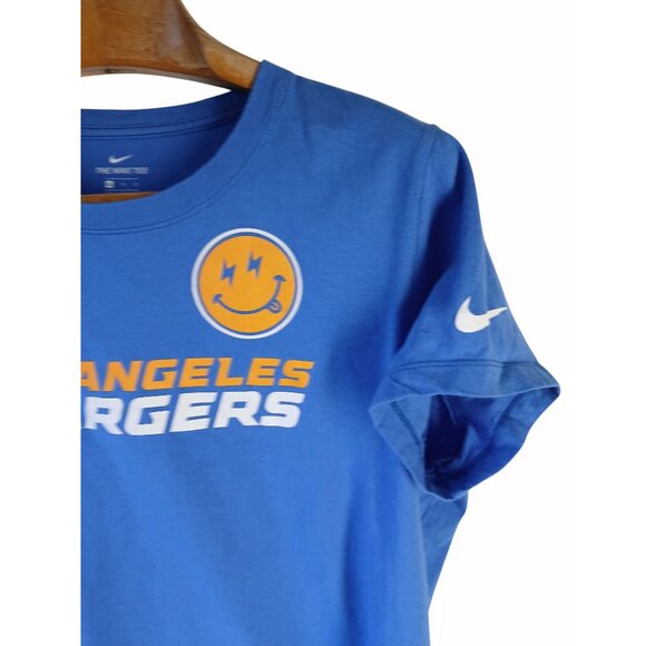 Nike Los Angeles Chargers Blue Graphic Tee Womens XL 100% Cotton Crewneck Bolts - Picture 4 of 9